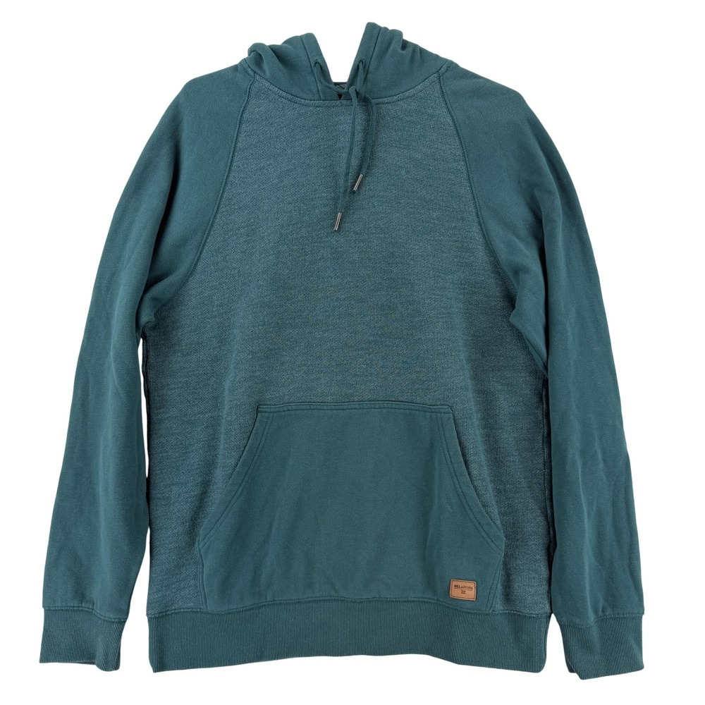 Billabong Hoodie Mens XL Green Pullover Fleece Kangaroo Pocket Logo Sweatshirt